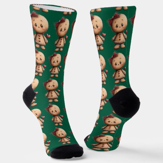 Christmas Gingerbread girl Socken (Gewinkelt)