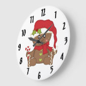 Christmas Gingerbread Große Wanduhr (Winkel)