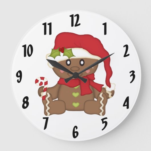 Christmas Gingerbread Große Wanduhr (Vorderseite)