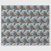 Christmas Gingerbread House With a Snowman  Geschenkpapier (Flach)