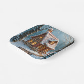 Christmas Gingerbread House With a Snowman Pappteller (Gewinkelt)