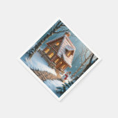 Christmas Gingerbread House With a Snowman Serviette (Ecke)