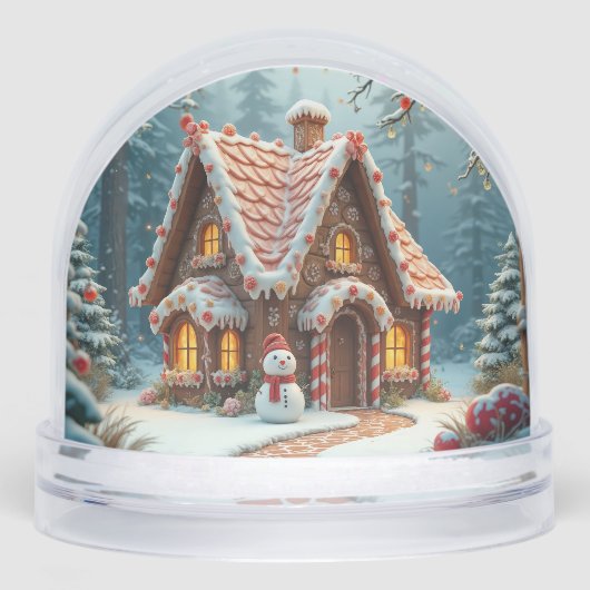 Christmas Gingerbread House With Snowman Schneekugeln (Vorderseite)