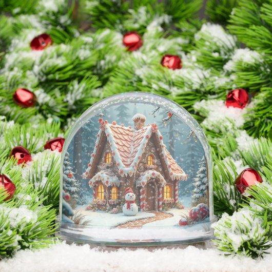 Christmas Gingerbread House With Snowman Schneekugeln (Weihnachten)