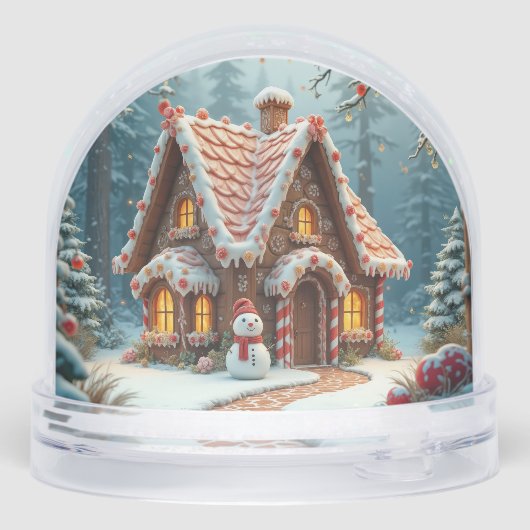 Christmas Gingerbread House With Snowman Schneekugeln (Rückseite)