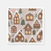 Christmas Gingerbread Houses Holiday Pattern Serviette (Vorderseite)