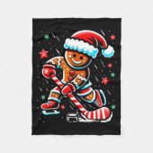Christmas Gingerbread Ice Hockey Srts Funny Xmas P Fleecedecke (Vorderseite)