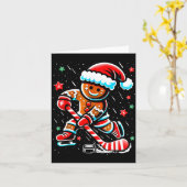 Christmas Gingerbread Ice Hockey Srts Funny Xmas P Karte (Gelbe Blume)