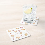 Christmas Gingerbread Man and Candy Cane Untersetz Rechteckiger Pappuntersetzer (Vor Ort)