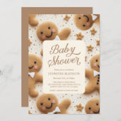Christmas Gingerbread Man Baby Dusche Einladung (Vorne/Hinten)