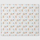 Christmas Gingerbread Man Boy Name Text Geschenkpapier (Flach)