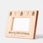 Christmas Gingerbread Man Candy Cane Foto Geätzte Rahmen (Links)