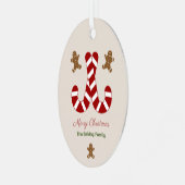 Christmas Gingerbread Man & Candy Cane Ornament Aus Metall (Vorderseite links)