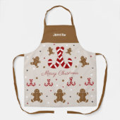 Christmas Gingerbread Man & Candy Cane Schürze (Vorderseite)