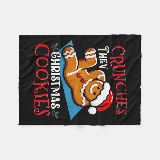 Christmas Gingerbread Man Cookie Funny Quote Worko Fleecedecke (Vorderseite (Horizontal))