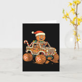 Christmas Gingerbread Man Driving Truck Xmas Light Karte (Gelbe Blume)