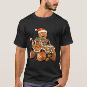 Christmas Gingerbread Man Driving Truck Xmas Light T-Shirt (Vorderseite)