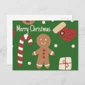 Christmas Gingerbread Man Feiertagspostkarte (Vorne/Hinten)