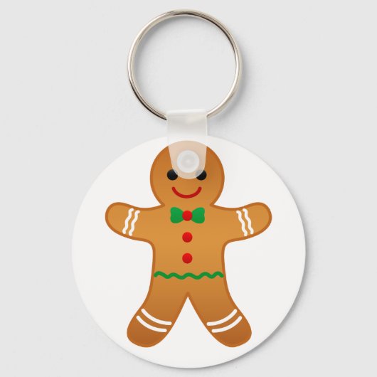 Christmas Gingerbread Man gibt einen einfachen Rou Schlüsselanhänger (Vorderseite)