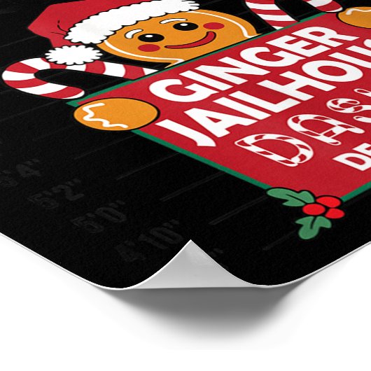 Christmas Gingerbread Man Ginger Jailhouse Fleeing Poster (Ecke)