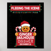 Christmas Gingerbread Man Ginger Jailhouse Fleeing Poster (Vorne)