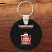 Christmas Gingerbread Man Ginger Jailhouse Fleeing Schlüsselanhänger (Vorderseite)