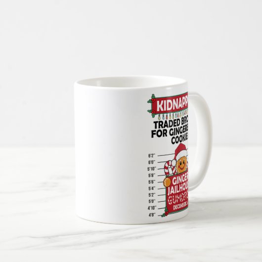 Christmas Gingerbread Man Ginger Jailhouse Kidnapo Kaffeetasse (VorderseiteRechts)