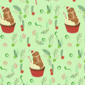 Christmas Gingerbread Man Green Geschenkpapier