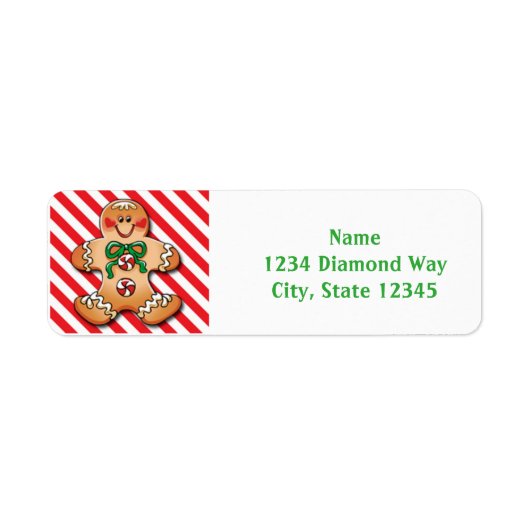 Christmas Gingerbread Man Holiday Address Labels (Vorne)