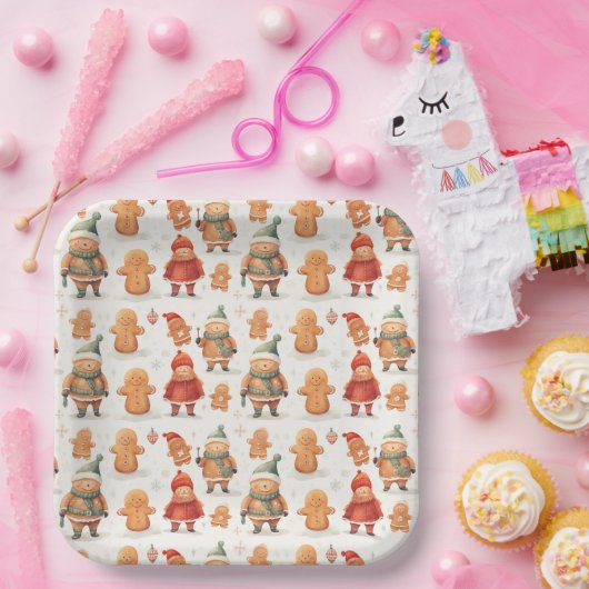 Christmas Gingerbread Man Pappteller (Party)