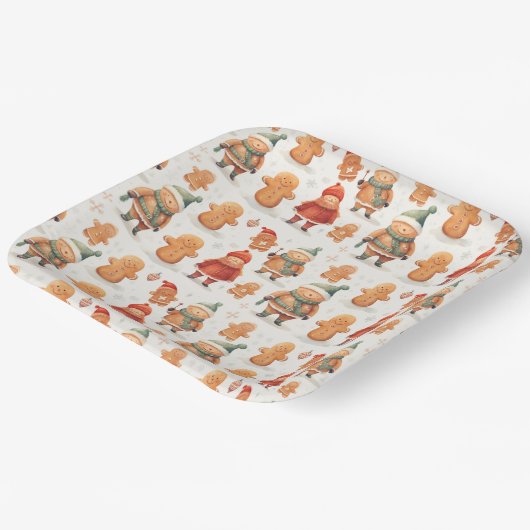 Christmas Gingerbread Man Pappteller (Gewinkelt)