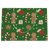 Christmas Gingerbread Man Pattern Große Geschenktüte (Vorderseite)