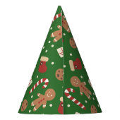 Christmas Gingerbread Man Pattern Partyhütchen (Rückseite)