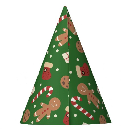 Christmas Gingerbread Man Pattern Partyhütchen (Rückseite)