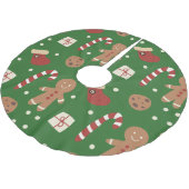Christmas Gingerbread Man Pattern Polyester Weihnachtsbaumdecke (Schrägansicht)