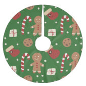 Christmas Gingerbread Man Pattern Polyester Weihnachtsbaumdecke (Vorderseite)