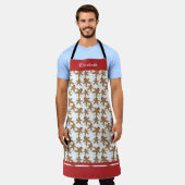 Christmas Gingerbread Man Pattern Schürze (Getragen)
