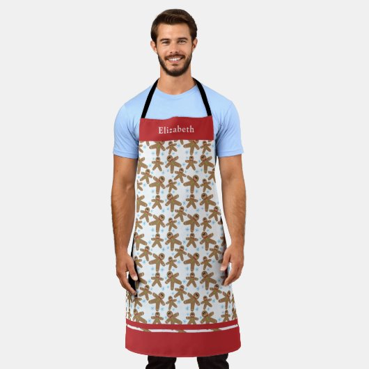 Christmas Gingerbread Man Pattern Schürze (Getragen)