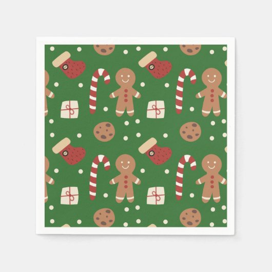 Christmas Gingerbread Man Pattern Serviette (Vorderseite)