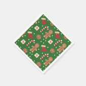 Christmas Gingerbread Man Pattern Serviette (Ecke)