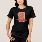 Christmas Gingerbread Man Pixel Art Design Tri-Blend Shirt (Vorderseite)