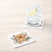 Christmas Gingerbread Man Rechteckiger Pappuntersetzer (Vor Ort)