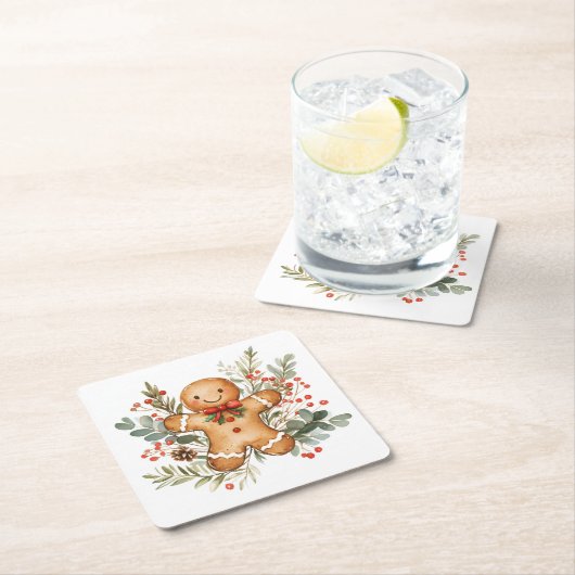 Christmas Gingerbread Man Rechteckiger Pappuntersetzer (Vor Ort)