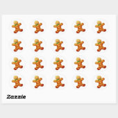 Christmas Gingerbread Man Runder Aufkleber (Blatt)