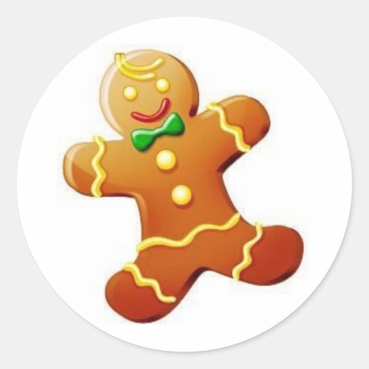Christmas Gingerbread Man Runder Aufkleber (Vorderseite)