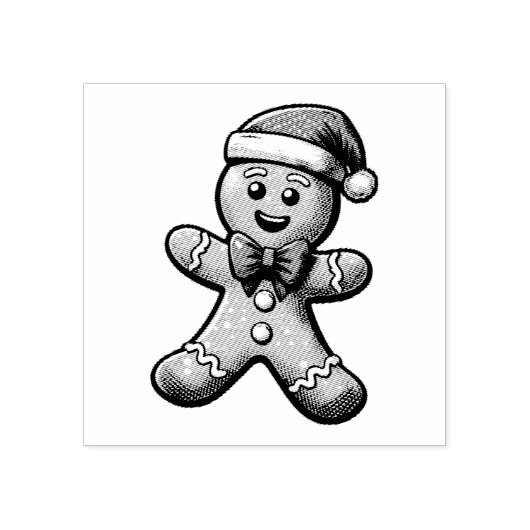Christmas Gingerbread Man Wood Art Briefmarke Gummistempel (Prägung)