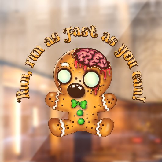 Christmas Gingerbread Man Zombie Fensteraufkleber (Blatt 2)