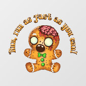 Christmas Gingerbread Man Zombie Fensteraufkleber (Blatt)