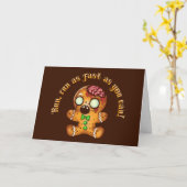 Christmas Gingerbread Man Zombie Karte (Gelbe Blume)