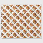 Christmas Gingerbread Mann mit Holly Geschenkpapier (Flach)